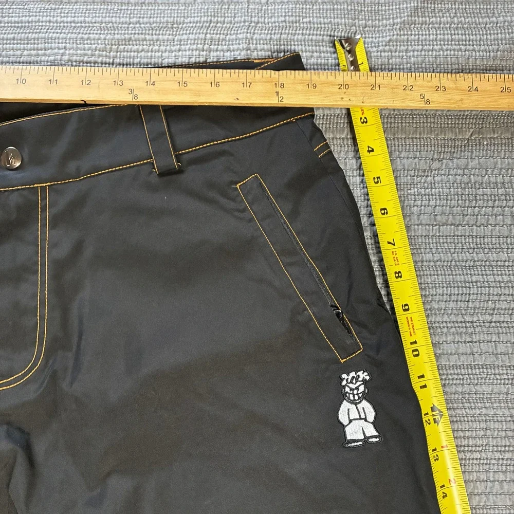 Vintage H-Street H-St Snow Pants Black Orange Stitch Baggy Skate Y2K Mens 36x30
